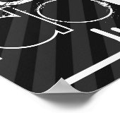 柔道、黒と濃いグレーのストライプ ポスター (角)