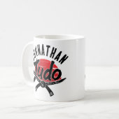 柔道 – 黒帯 – 旭日 コーヒーマグカップ (正面左)