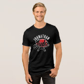 柔道 - 黒帯 - 昇る太陽 トライブレンドTシャツ (正面全面)