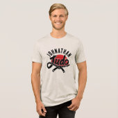 柔道 - 黒帯 - 昇る太陽 トライブレンドTシャツ (正面全面)