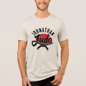 柔道 - 黒帯 - 昇る太陽 トライブレンドTシャツ (正面)