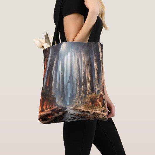 柱と人 トートバッグ (クローズアップ)