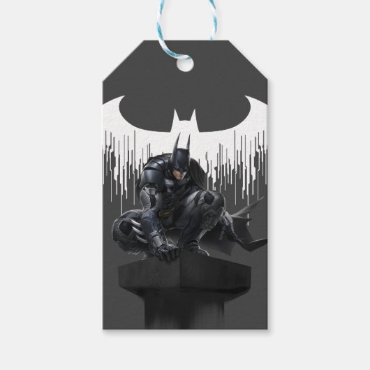 柱に止まったバットマン ギフトタグ (正面)