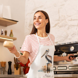 柱に立つペリカン エプロン