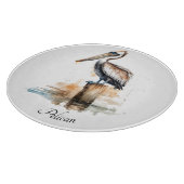 柱に立つペリカン カッティングボード (角)