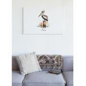 柱に立つペリカン キャンバスプリント