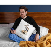 柱に立つペリカン クッション