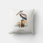 柱に立つペリカン クッション (正面)