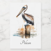 柱に立つペリカン フードラベル (シングルラベル)