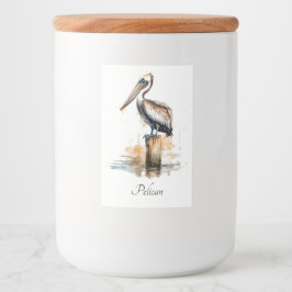 柱に立つペリカン フードラベル