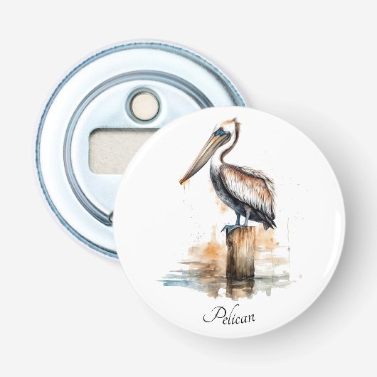 柱に立つペリカン 栓抜き (正面)