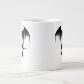 柱の上に止まった打者 ジャンボコーヒーマグカップ (正面)