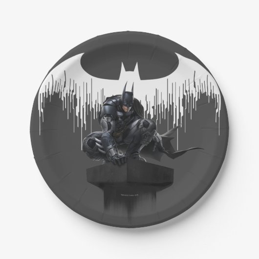 柱の上に止まった打者 ペーパープレート (正面)