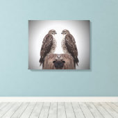 柱の上の鷹 キャンバスプリント (インサイチュ (ウッドフロア))