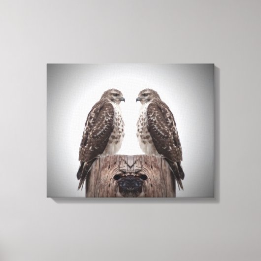 柱の上の鷹 キャンバスプリント (正面)