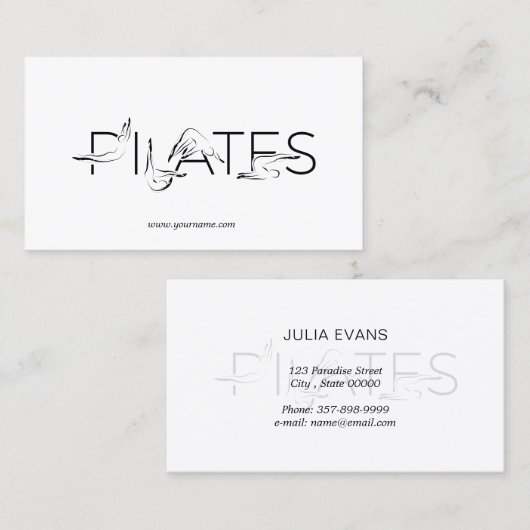 柱形インストラクター柱形文字 名刺 (正面/裏面)