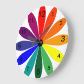 柱時計のカラフルな花のカラーホイール ラージ壁時計 (傾斜)