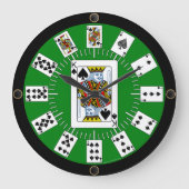 柱時計のトランプのポーカー橋トランプのスペード ラージ壁時計 (正面)