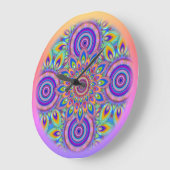 柱時計の曼荼羅のサイケデリックな花園 ラージ壁時計 (傾斜)