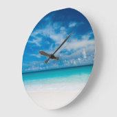 柱時計の熱帯ビーチ(大きい) ラージ壁時計 (傾斜)