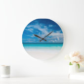 柱時計の熱帯ビーチ(大きい) ラージ壁時計 (ホーム)