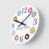 柱時計-それはドーナツ時間です ラウンド壁時計 (傾斜)