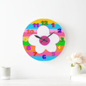 柱時計、子供部屋、女の子部屋をからかいます ラージ壁時計 (ホーム)
