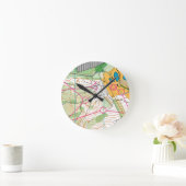 柱時計- orienteering地図 ラウンド壁時計 (ホーム)