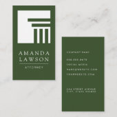 柱構造 |緑エレガントシンプル色 名刺 (正面/裏面)