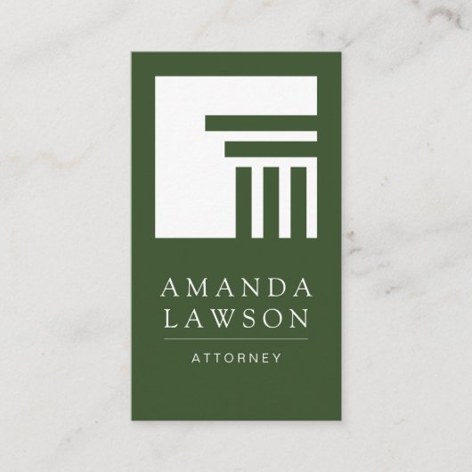 柱構造 |緑エレガントシンプル色 名刺 (正面)