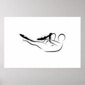 柱独身の脚ストレッチ – マット ポスター (正面)