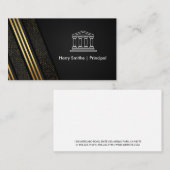 柱 |ブラック金ゴールドストライプのシークインパターン 名刺 (正面/裏面)