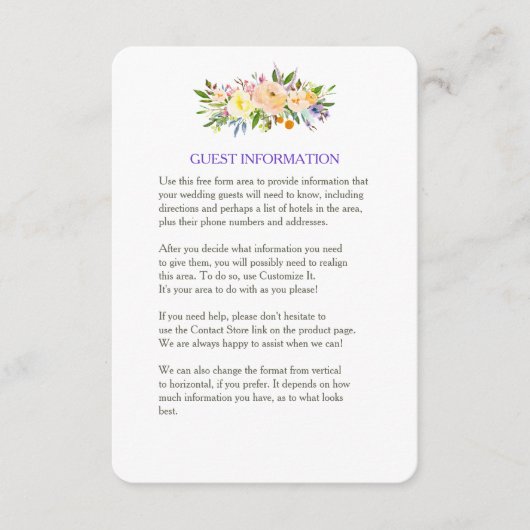 柳とフローラ結婚の挿入 エンクロージャーカード (正面)