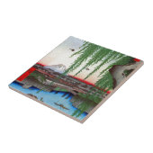 柳と富士、広重のヤナギおよび富士山、Hiroshige、Ukiyo-e タイル (側面)