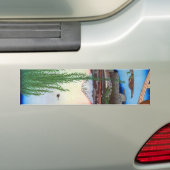 柳と富士、広重柳と富士山、広重、浮世絵 バンパーステッカー (車上)