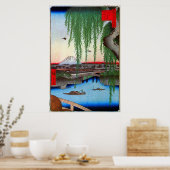 柳と富士、広重柳と富士山、広重、浮世絵 ポスター (キッチン)