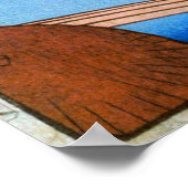 柳と富士、広重柳と富士山、広重、浮世絵 ポスター (角)