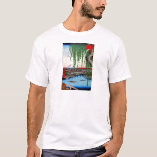 柳と富士、広重柳と富士山、広重、浮世絵 Tシャツ