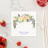 柳と花パーソナライズされた結婚の スタンダードカクテルナプキン (インサイチュ)