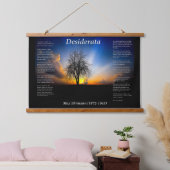 柳のシルエット 吊り下げ型タペストリー (寝室)