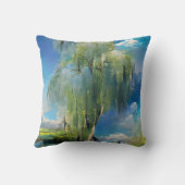 柳の木から空へ抽象芸術 クッション (裏面)