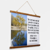 柳の木と水の反射 吊り下げ型タペストリー (傾斜あり)