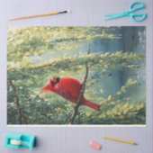 柳の木の切り離し(鳥)ショウジョウコウカンチョウ 薄葉紙 (クラフト)