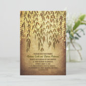 柳の木の枝ストリングライト結婚式の招待 招待状 (スタンド正面)