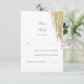 柳の木エレガントな結婚式の返信カード 出欠カード (スタンド正面)