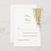 柳の木エレガントな結婚式の返信カード 出欠カード (正面/裏面)