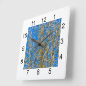 柳の芽 – 朝の春 スクエア壁時計 (傾斜)