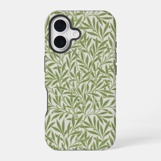柳の葉の植物パターン モリス・ウィリアム iPhone 16ケース (裏面)