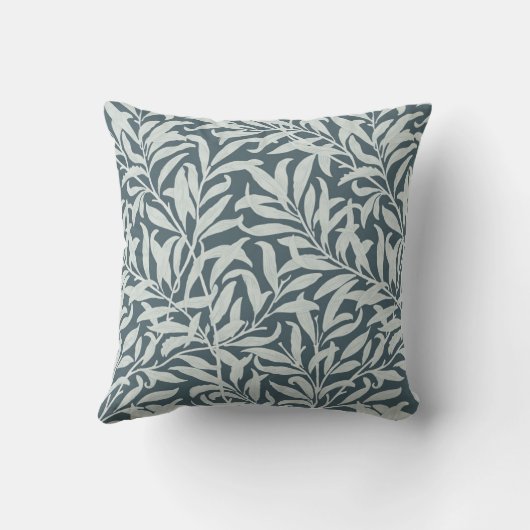 柳の葉グリーンモノグラム装飾用クッション クッション (裏面)