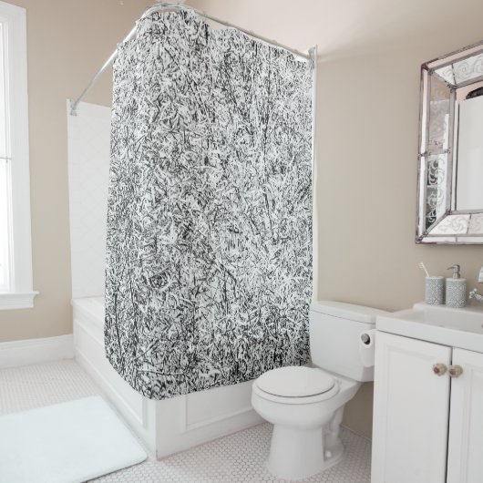 柳の葉木。抽象芸術自然 シャワーカーテン (インサイチュ)